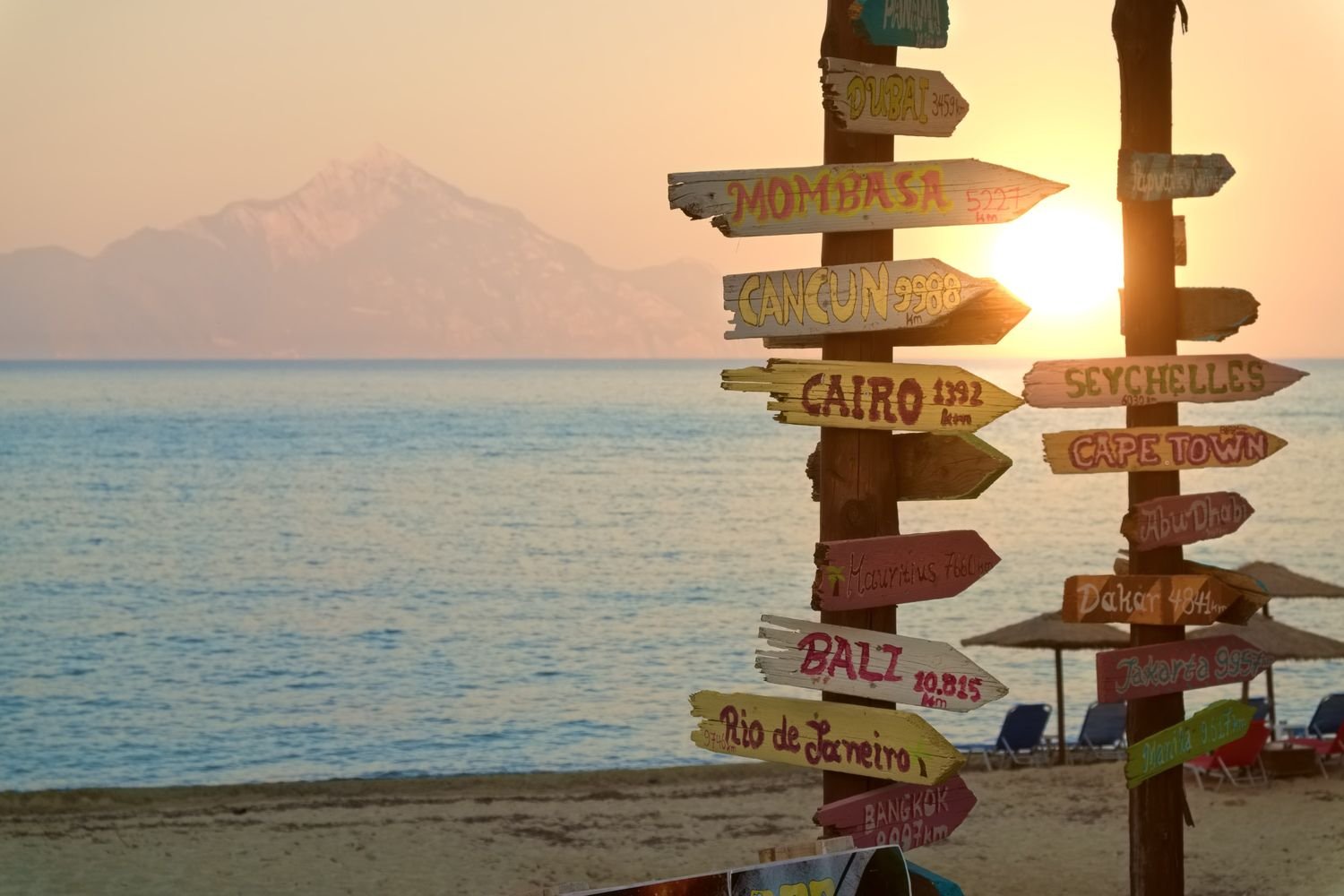 Spain direction signpost with distance to many different dsm2g6v.jpg